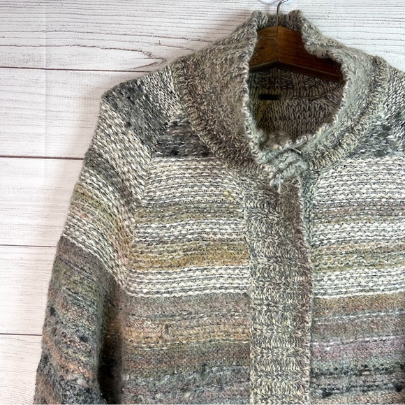 Free People Starlight Shadow Poncho Cardigan Oversized Chunky Knit Boho Size M - Picture 5 of 15